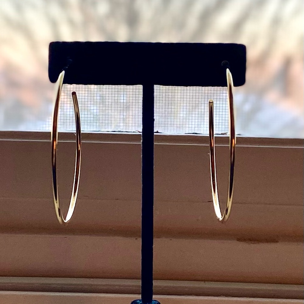 Earrings Hoop Gold Tone